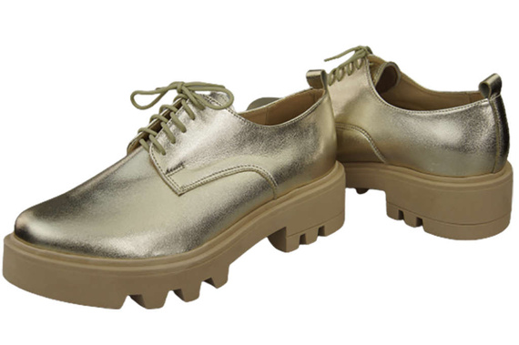 Schuhe Damen-Schnürschuhe, Goldleder, Natur 180 ElitaBut