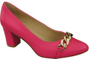 Klassische Frauen Neonrosa Naturleder Schuhe mit Gold Ornament Kette 200 ElitaBut