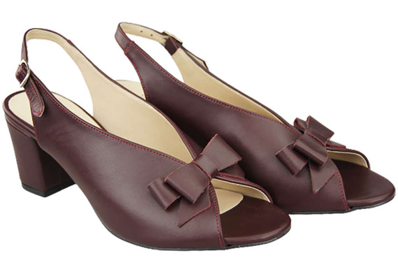 Damenschuhe Sandalen Burgunderrotes Naturnarbenleder 148 L ElitaBut