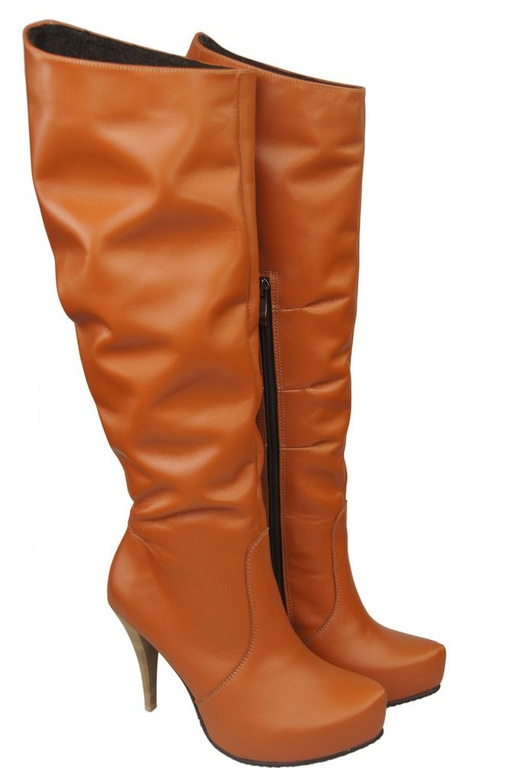 Damen-Plateaustiefel, Naturleder, Rot 120 ElitaBut