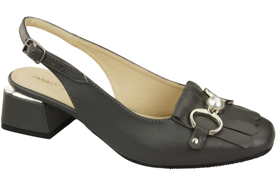 Damenschuhe Graphit Sandalen mit Fransen verziert Naturleder 208 ElitaBut