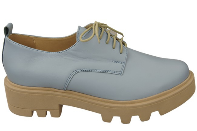 Schuhe Damen Schnürschuhe Hellblaues Leder Natur 180 ElitaBut