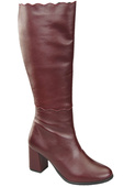 Klassische Damenstiefel, Naturleder, Burgund 176 ElitaBut