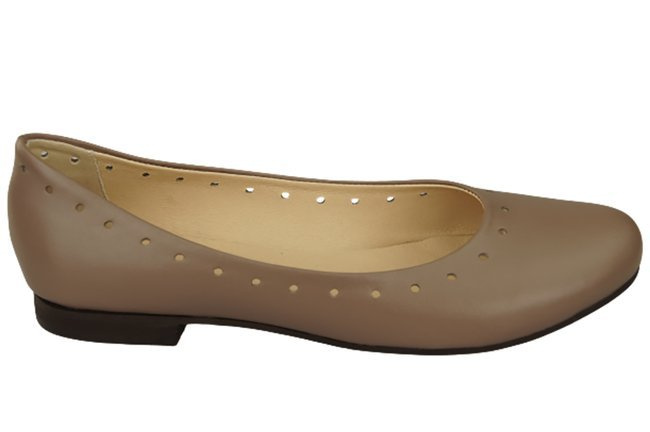 Damenschuhe Bequeme Ballerinas, Naturleder Cappuccino 162 ElitaBut