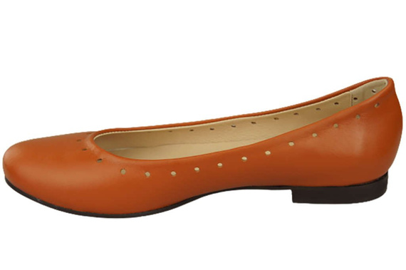 Damenschuhe Bequeme Ballerinas, Naturleder, Rot 162 ElitaBut