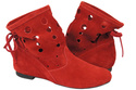 Schuhe Damen-Stiefeletten, natürliches Veloursleder, Rot 160 ElitaBut