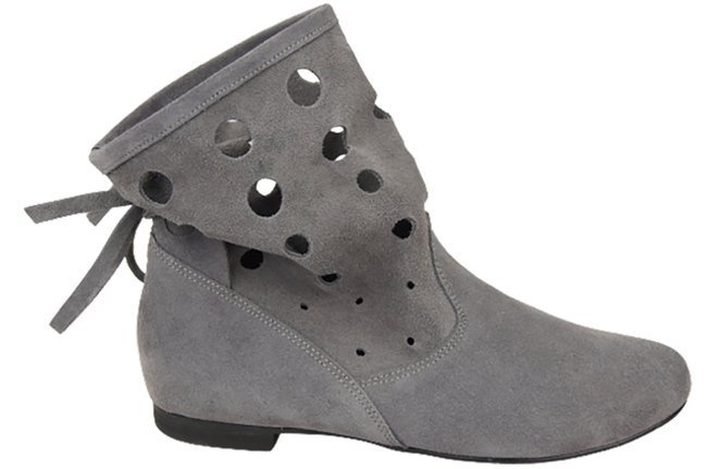Schuhe Damen-Stiefeletten, natürliches Veloursleder, Grau 160 ElitaBut