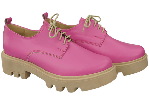 Schuhe Damen Schnürschuhe Fuchsia Leder Natur 180 ElitaBut