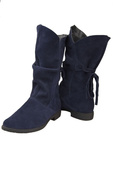 Damenstiefel Frühling / Herbst, natürliches Veloursleder, Marineblau 999 L ElitaBut