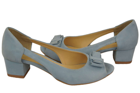 Damenschuhe Blaue Sandalen Natürliches Wildleder 145 von ElitaBut