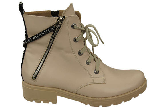 Schuhe Damen-Stiefeletten mit der Aufschrift NICE Natural Leather Cappuccino Light 173 von ElitaBut