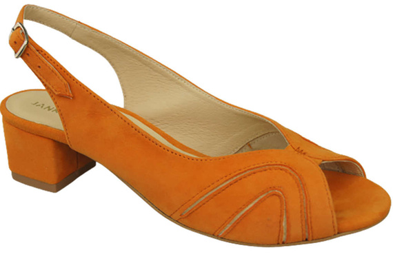 Damenschuhe Sandalen, natürliches Wildleder, Orange 991 ElitaBut