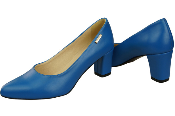 Klassische Glatt Damen Blau Naturleder Schuhe 213 ElitaBut