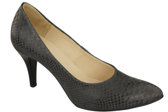 Damenschuhe Pumps Graues Schlangenmotiv Naturleder 150 ElitaBut