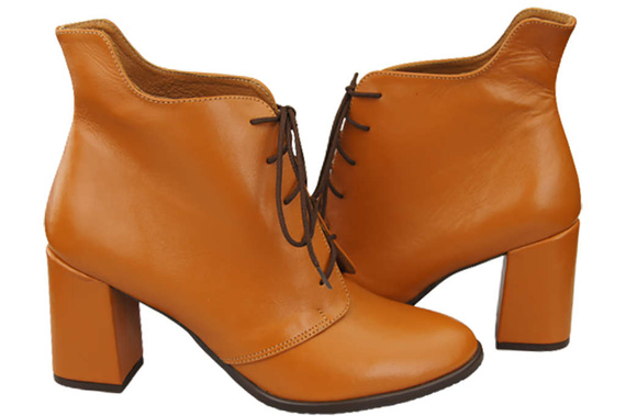 Winter-Schnürstiefel für Damen, Naturleder, Rot 174, von ElitaBut