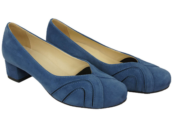 Damenschuhe Pumps, natürliches Wildleder, Blau 786 von ElitaBut