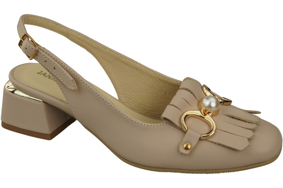Damenschuhe Cappuccino Blass Sandalen mit Fransen verziert Naturleder 208 ElitaBut