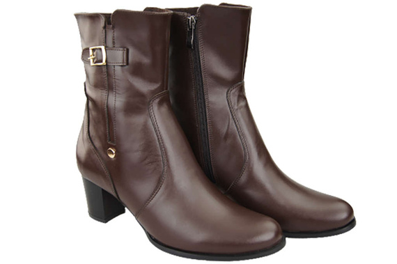 Damenschuhe Damenstiefel Warmes Naturleder Chocolate 882 Z ElitaBut