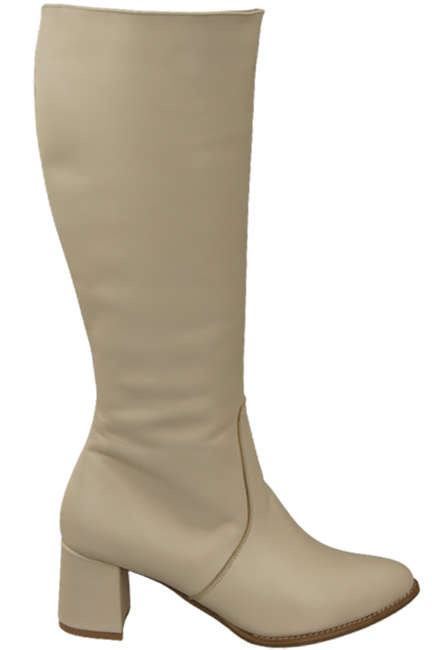 Klassische Damenstiefel, Naturleder, Beige 175 ElitaBut