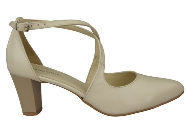 Damenschuhe Sandalen Niedriger Absatz Beige Ecru Naturleder 102 ElitaBut