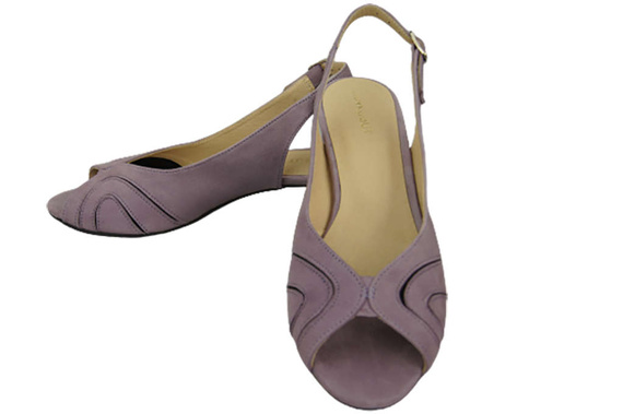 Damenschuhe Sandalen, natürliches Wildleder, Lila 991 ElitaBut