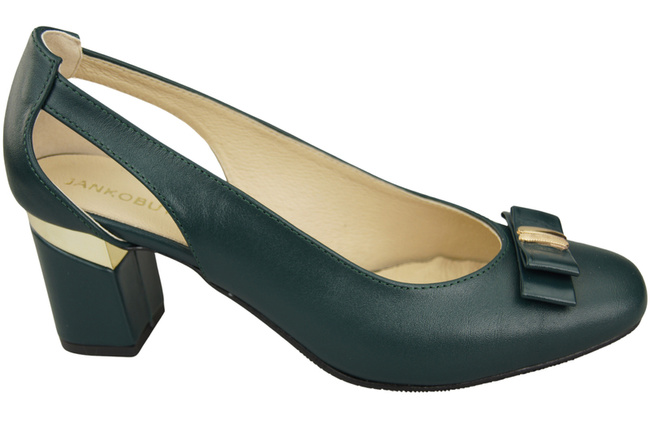 Schuhe Damen Malachit Pumps aus Naturleder mit dekorativem Absatz 199 ElitaBut