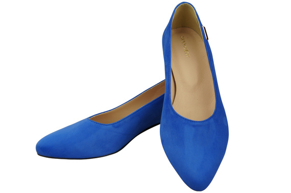 Bequeme Damen-Schuhe Azurblau aus echtem Veloursleder 220 Z ElitaBut