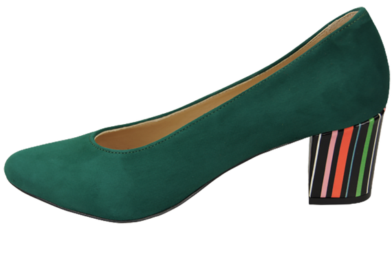 Damenschuhe Malachite Pumps Natürliches Wildleder Dekorativer Absatz 158 von ElitaBut