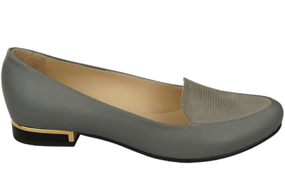 Damen Ballerinas Lords, Naturleder, Grau 908 ElitaBut