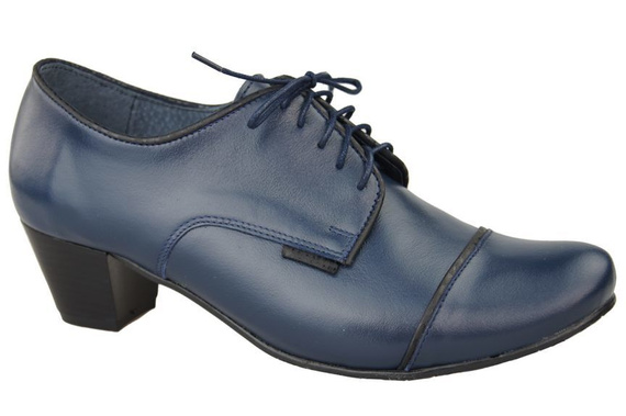 Schuhe Damenschuhe, Schnürschuhe, Naturleder, Marineblau 956 ElitaBut