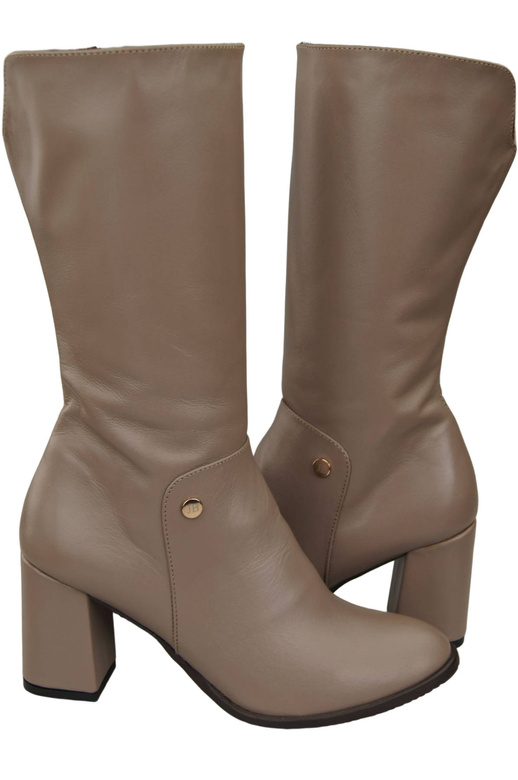 Schuhe Damen-Halbstiefel, Naturleder Cappuccino Dark 189 ElitaBut