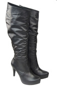 Damen-Plateaustiefel, Naturleder, Schwarz 120 ElitaBut