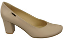 Klassische Damen Cappuccino Helles Leder Mandel Nase Pumps 201 ElitaBut