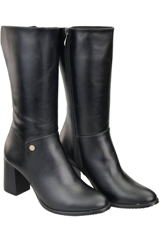 Damen-Halbstiefel, Naturleder, Schwarz 189 ElitaBut