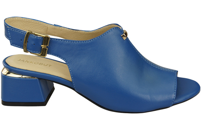 Damenschuhe Sandalen Blau, goldene Schnalle, Naturleder 198 ElitaBut