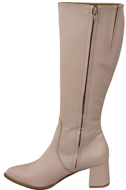 Klassische Damenstiefel, Naturleder, Puderrosa 175 ElitaBut