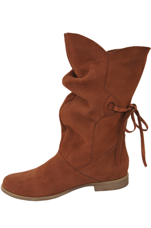 Damenstiefel Frühling / Herbst, Naturveloursleder, Kastanie 999 L ElitaBut