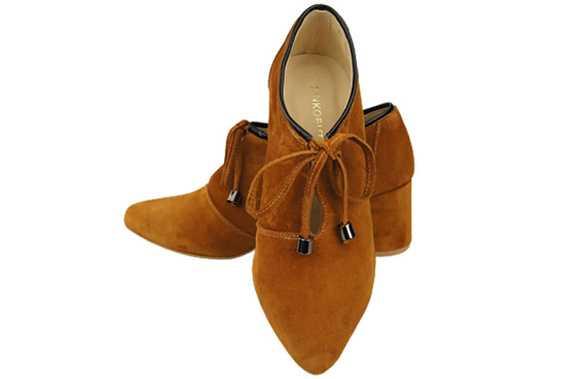 Damenschuhe Brogue-Schuhe Rot, natürliches Veloursleder 183 ElitaBut