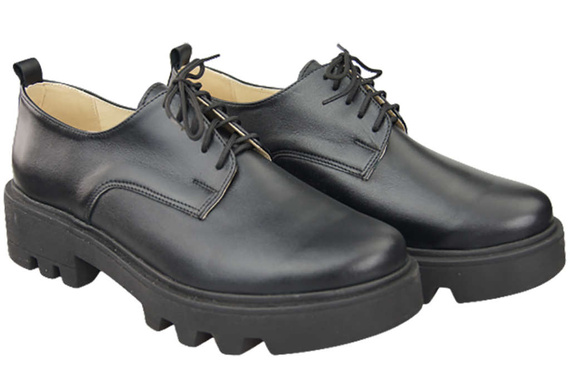 Schuhe Damen Schnürschuhe Schwarz Leder Natur 180 ElitaBut