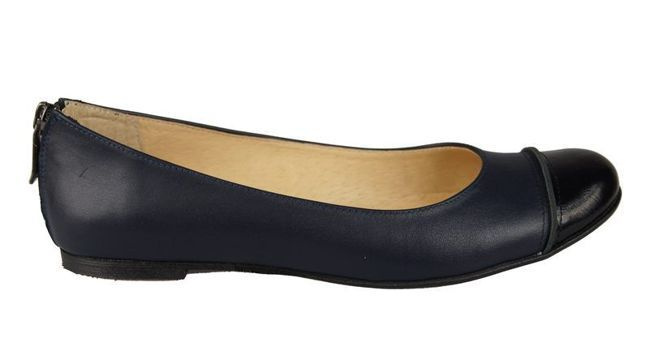 Damen-Ballerinas, Naturleder, Marineblau 759 ElitaBut