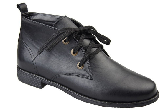 Warme Damenstiefel, Naturleder, Schwarz 979 von Elitabut