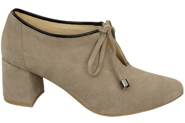 Damenschuhe Cappuccino-Schuhe, dunkles, natürliches Veloursleder 183 ElitaBut