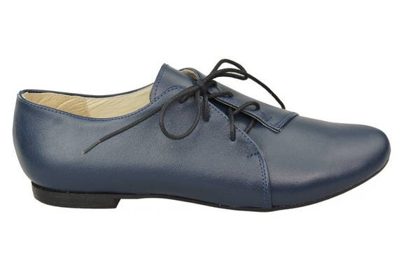Damen-Ballerinas Marineblaues Naturleder 110 ElitaBut