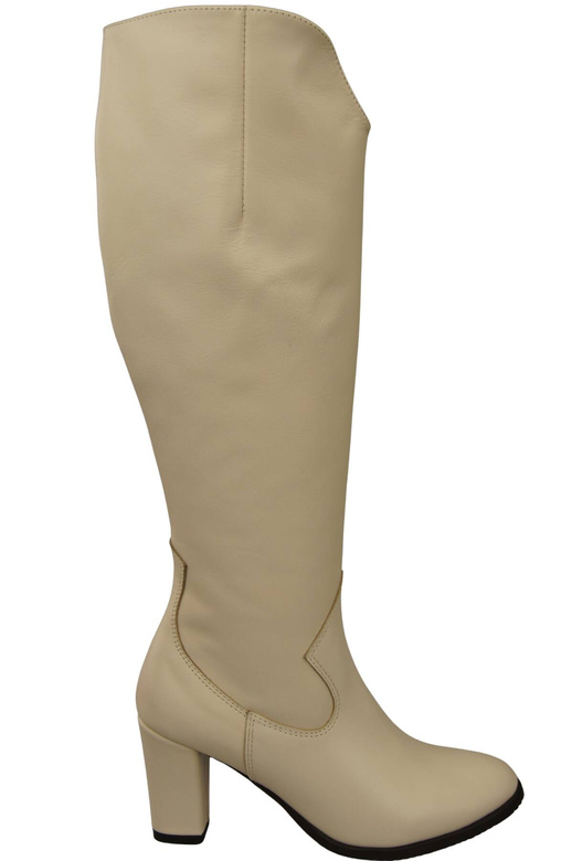 Stilvolle Damen Beige Stiletto Stiefel Naturleder 211 ElitaBut