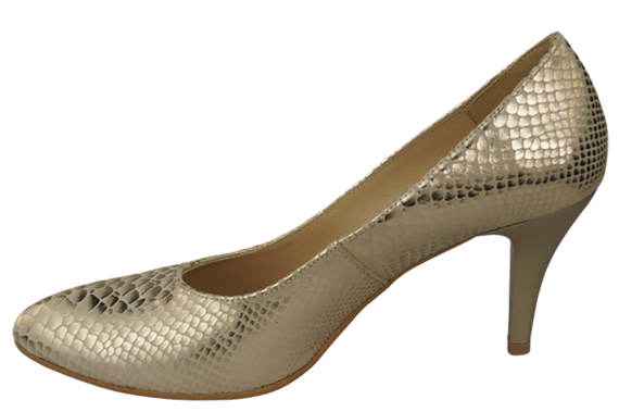 Damenschuhe Pumps Gold, Schlangenmotiv, Naturleder 150 ElitaBut