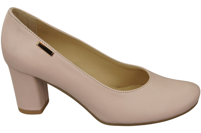 Klassische Damen Puderrosa Leder Mandel Nase Pumps 201 ElitaBut