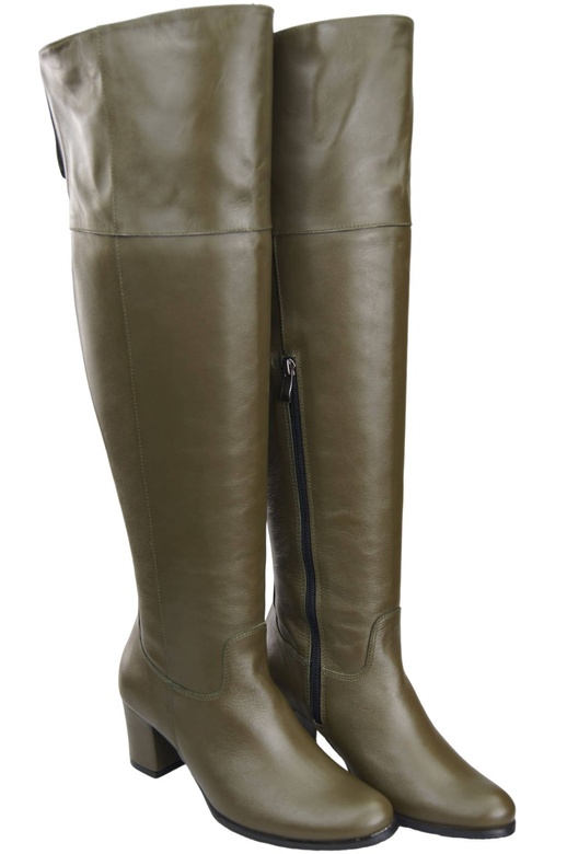 Footwear Kniehohe Overknee-Stiefel für Damen, Naturleder 190, Olive ElitaBut