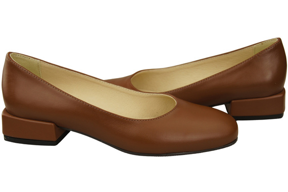 Bequeme Frauen Schuhe Braun Flats Natural Leder 204 ElitaBut