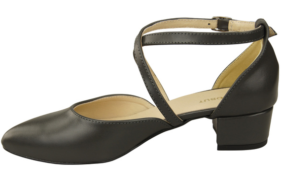 Damen Sandalen Echtleder Graphit mit Riemen Niedriger Absatz 223 ElitaBut