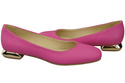 Flache Frauen Schuhe Fuchsie Dekorative Ferse Naturleder 209 ElitaBut